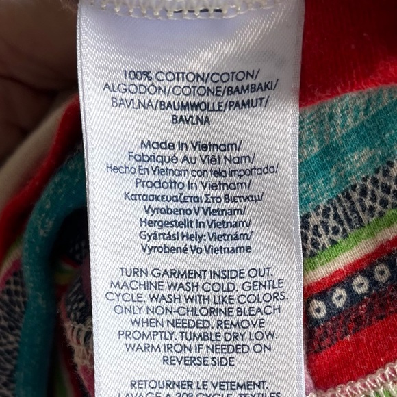 •Chaps• Multicolor Aztec Pattern Long Sleeve Knit Top - Size Large - Picture 6 of 7